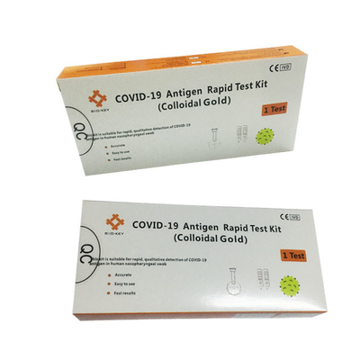 ชุดทดสอบตัวเองของ Colloidal Gold Covid 19 Antigen CE Rapid Antigen Self Test Kit
